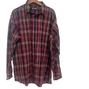 Wrangler Men’s Pearl Snap Long Sleeve Shirt Red Plaid Western Size 2XL